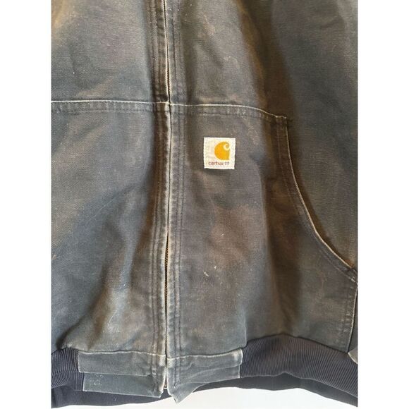 Carhartt J131 Duck Thermal Lined Hooded Zip Jacket Men 4XL Black - Picture 15 of 16